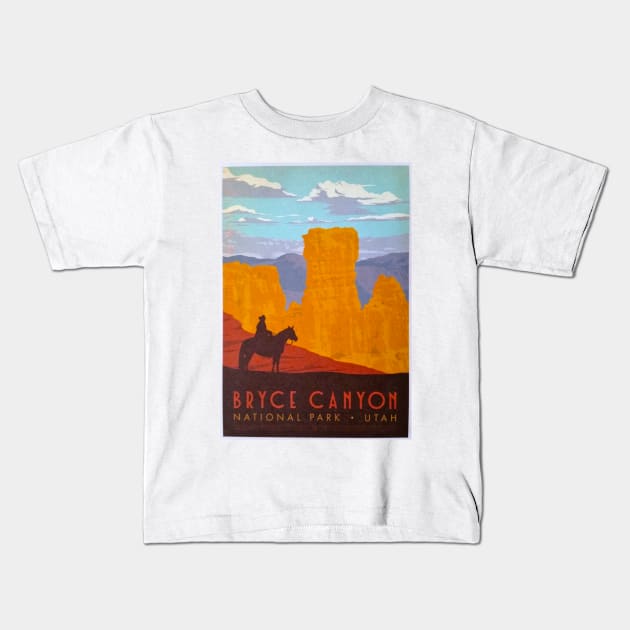 Bryce Canyon National Park - Vintage Travel Kids T-Shirt by Culturio